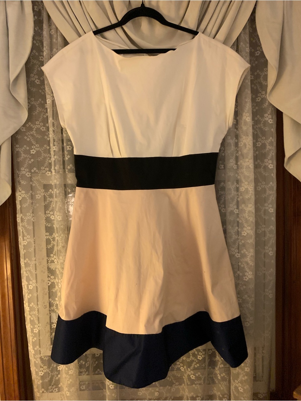 kate spade Colorblock Midi Dress in White, Black, Blush & Navy